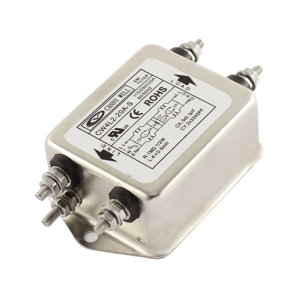 Filtro EMI de alimentación Uxcell AC 115/250 V 20 A CW4L2-20A-S