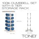 thumbnail image 5 of Set de mancuernas Tone Fitness de 45 kg de neopreno con rack, 5 of 8