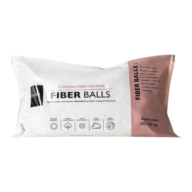 Almohada Cannon Fiber Balls Microfibra 50x90 Cm
