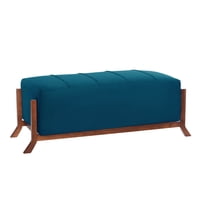 Latam Home - Banqueta Marsella Tela Velvet Azul Petroleo
