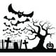 thumbnail image 1 of Decomural Halloween Graveyard Bats Pumpkin WS-45439, 1 of 2