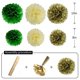 thumbnail image 4 of Set De Decoración Para Fiestas Faroles De Papel Verde Y Dorado Con Pompones, 4 of 7