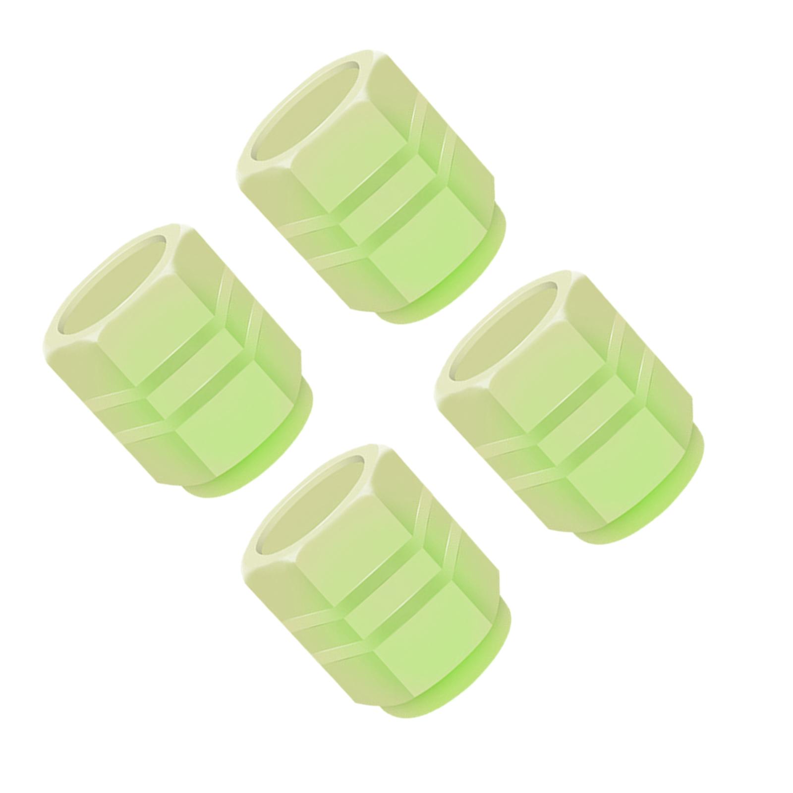 Magideal - 4 Piezas Tapas De Vástago De Válvula De Neumático Fluorescentes Que Brillan En La Oscuridad Tapas De Vástago A Prueba De Polvo Fácil De Instalar Tapas