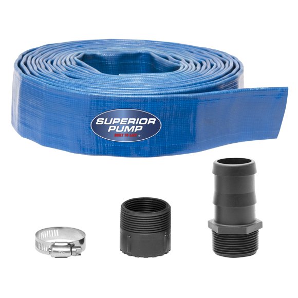 Kit de mangueras de descarga Superior Pump 99621 de 1,5 cm x 7,6 m con accesorios