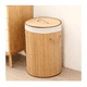 thumbnail image 3 of Cesto Canasto Ropa Sucia Bambu Redondo 50Cm Con Tapa Y Asa Bambu Claro, 3 of 3
