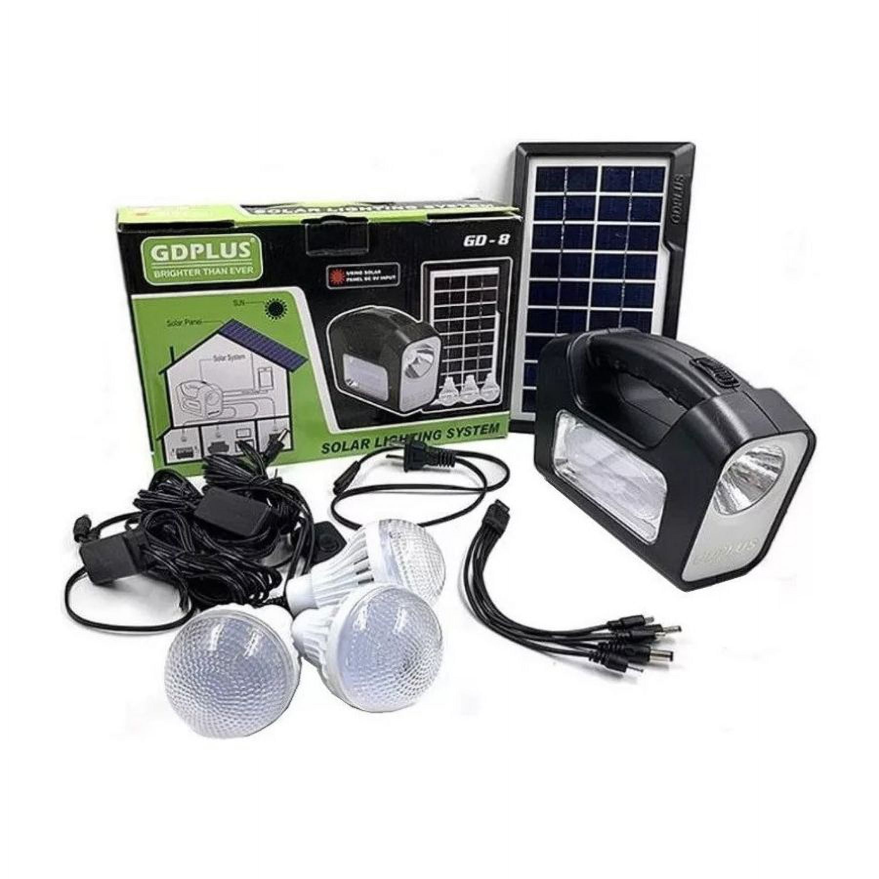 Click Ventas - Kit Solar De Emergencia Usb Radio 3 Bombillos Panel Solar