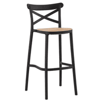 Moboi - Taburete Crossback Danubio Piso De Bar O Terraza 66Cm Negro