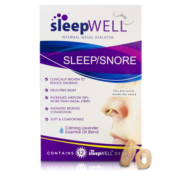 Dilator Nasal Sleepwell para Alivio de Ronquidos 12 Unidades