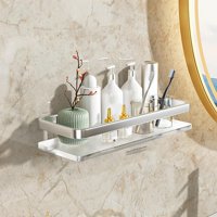 Bothyi - Estante Flotante Para Baño, Soporte Montado En La Pared Para Cocina, Baño, Sala De Estar, Argent, 30Cm