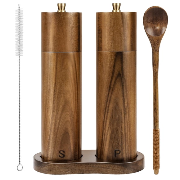 Molino de Sal y Pimienta YVAKE 20 cm de Madera Recargable