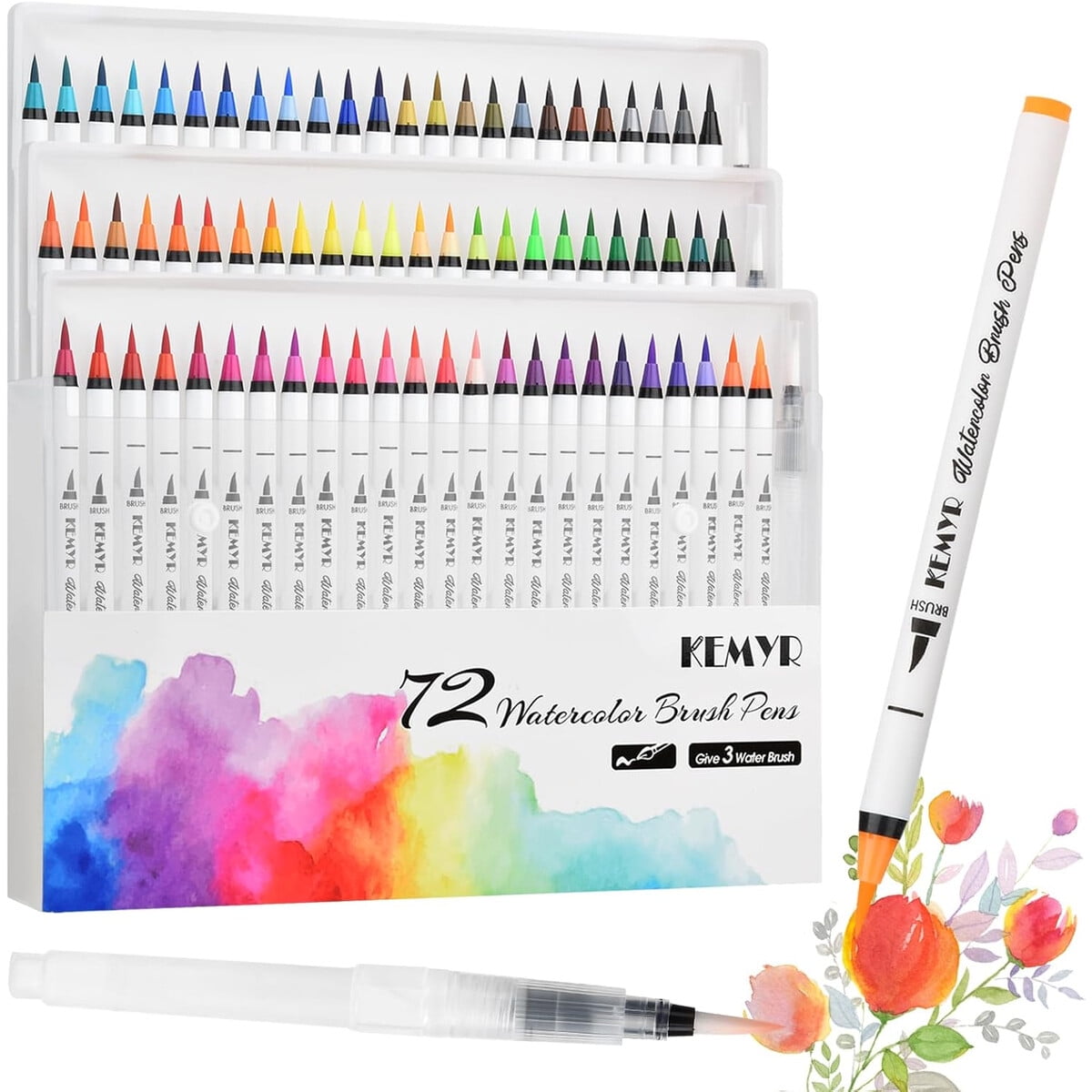 Marcadores Acuarelables Kemyr 72 Colores Punta Pincel