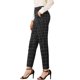 thumbnail image 4 of INSPIRE CHIC Pantalones de Tartán a Cuadros para Mujer de Regreso a Clases, Cintura Alta Elástica, Rectos y Largos, Talla M, Negro, 4 of 7
