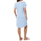 thumbnail image 3 of Camisón de Modal para Mujer INSPIRE CHIC con Escote en V, Manga Corta y Volantes, Largo a la Rodilla, Ropa de Descanso XL Azul, 3 of 6