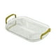 thumbnail image 2 of Bandeja De Servicio Con Asas Doradas Bandeja De Cosméticos Decorativa Para Comidas, Refrigerios Transparente, 2 of 5