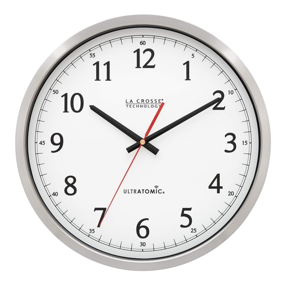 Reloj de pared La Crosse Technology UltraTomic 35 cm de acero inoxidable