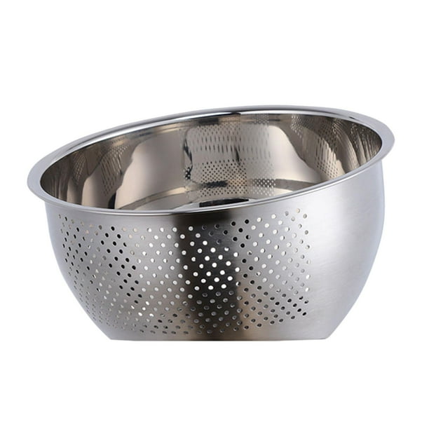 Colador de lavado de arroz, colador pequeño de acero inoxidable, herramienta de cocina, enjuagadora, versátil 3 en 1 para limpiar frutas, verduras y f Argenta Pequeña