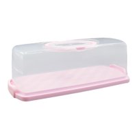 Bothyi - Soporte Para Tartas Con Asa, Soporte Para Tartas Con Tapa Para Cocina, Magdalenas, Picnic, Rectángulo Rosa