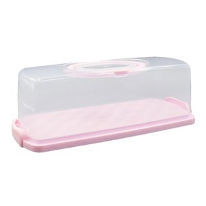 Bothyi - Soporte Para Tartas Con Asa, Soporte Para Tartas Con Tapa Para Cocina, Magdalenas, Picnic, Rectángulo Rosa