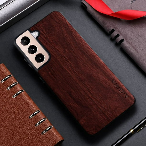 Bamboo Wood Pattern Leather Back Cover For Samsung Galaxy S21 S22 S20 Ultra Plus FE Phone Case
