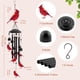 thumbnail image 2 of Campanas de viento HUVNSOCH con cardenal de metal negro para exteriores, 2 of 7
