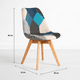 thumbnail image 5 of Comedor Mesa Eames Redonda vidrio 100cm + 4 Sillas Eames Patchwork Tela Wood Celeste, 5 of 9