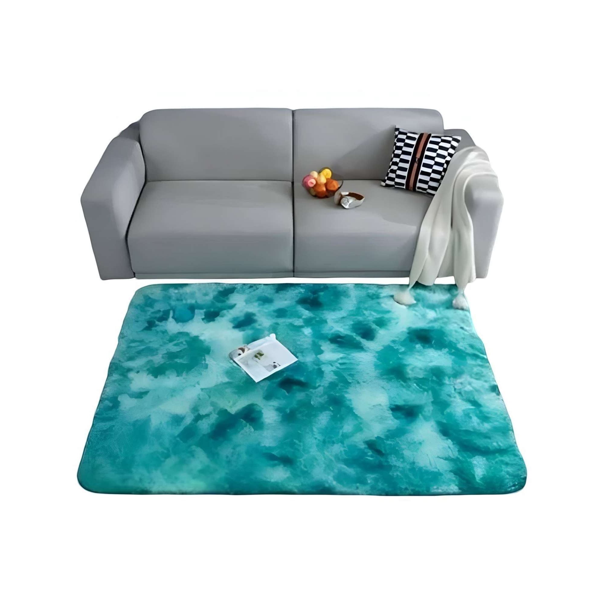 Teng Fei - Alfombra Living Dormitorio Suave 180 X 200 Cm Turquesa