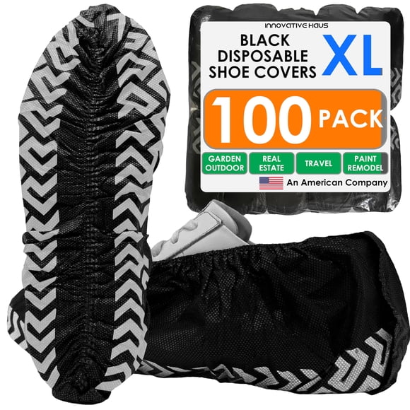 Cubiertas desechables para calzado INNOVATIVE HAUS XL - paquete de 100, color negro