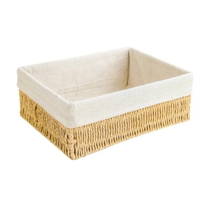 Magideal - Cesta Tejida, Caja De Almacenamiento, Encimera, Cesta Decorativa Rectangular, Cesta De Almacenamiento De Cuerda De Papel Para Estante, Cajón De Despen 32X24X12Cm