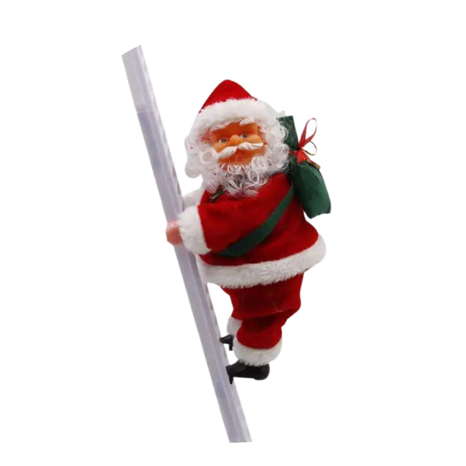 Fliperex - Viejo Pascuero Santa Sube Y Baja Escalera Decoracion Navidad Blanco