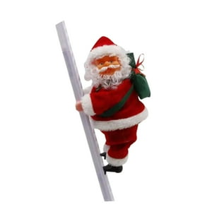 Fliperex - Viejo Pascuero Santa Sube Y Baja Escalera Decoracion Navidad Blanco