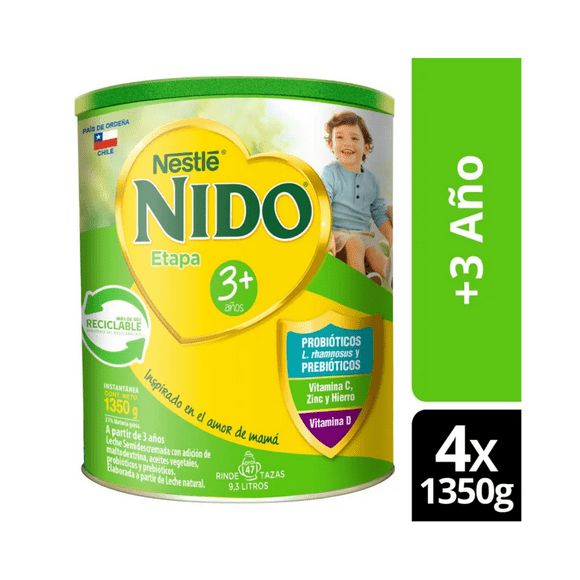 Pack x4 leche Nido 3+ protectus® 1350g