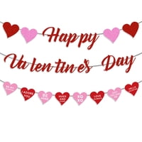 Guirnalda Fhrka Día De San Valentín Corazones Brillantes Rojos Y Rosados