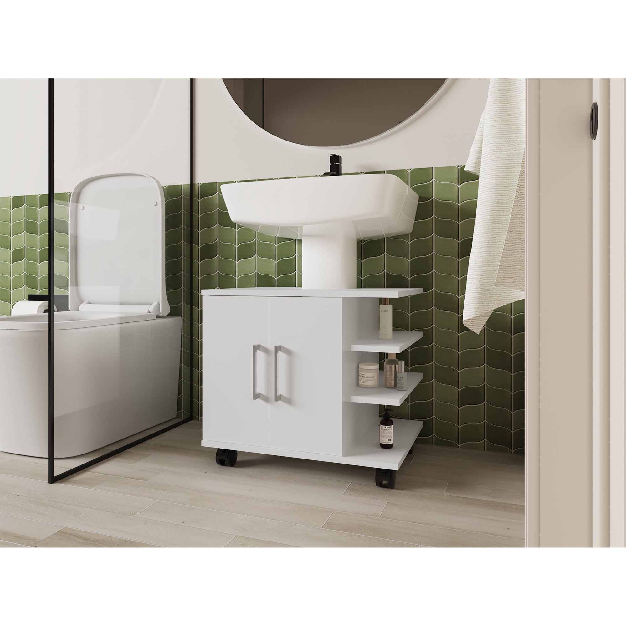 Tuhome - Mueble Para Lavamanos 2 Puertas Bath-55 Blanco
