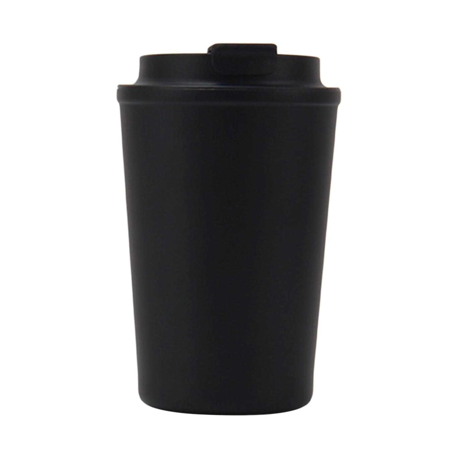 Magideal - Taza De Café De Viaje Taza De Café Taza De Viaje Aislada Reutilizable De Acero Inoxidable Con Tapa Para Té, Leche, Café, Bebidas Frías Y Calientes Negro