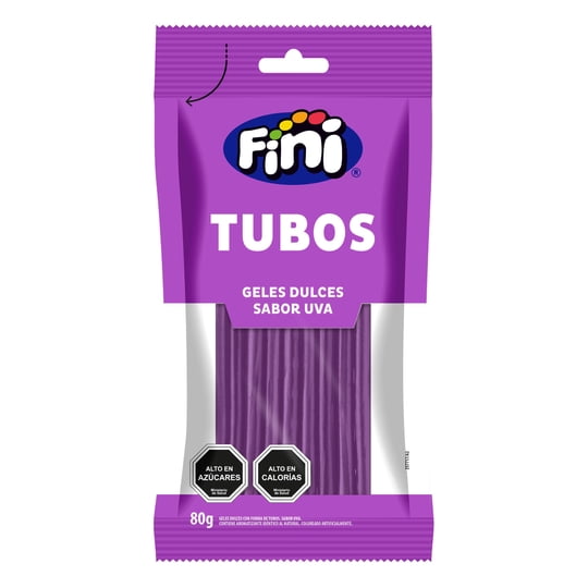 Regaliz Tubos Sabor Uva Dulce 80 g Fini