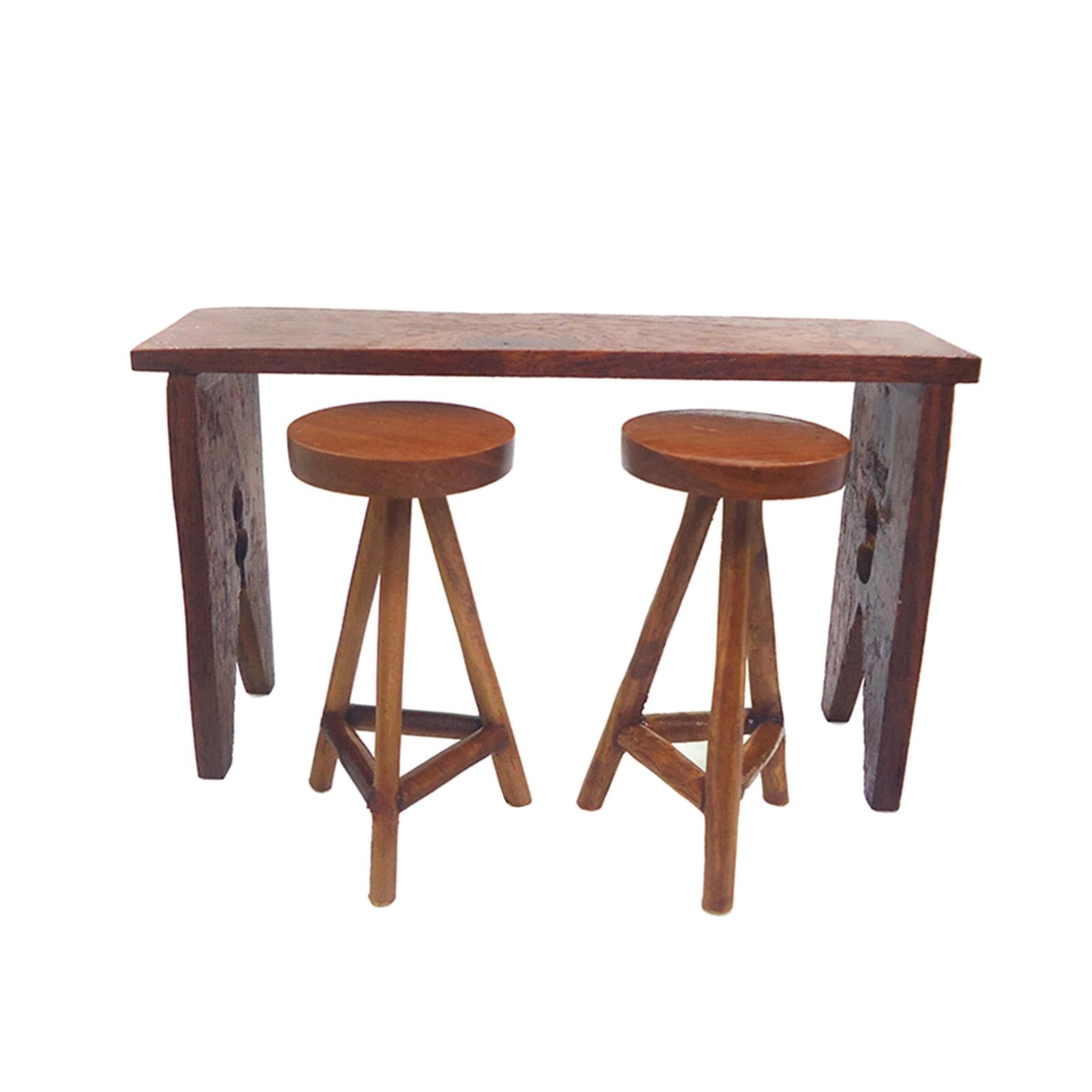 Bothyi - Taburete De Escritorio En Miniatura, Decoración De Madera, Escala 1/12 Para Casa De Muñecas, Micropaisaje