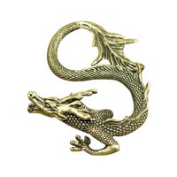 Magideal - Estatua De Dragón Chino De Latón, Mini Estatuilla De Mascota Para Té, Kung Fu, Mascota En Miniatura, Adorable Año Del Dragón 2024 Para El Año Nuevo