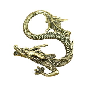 Magideal - Estatua De Dragón Chino De Latón, Mini Estatuilla De Mascota Para Té, Kung Fu, Mascota En Miniatura, Adorable Año Del Dragón 2024 Para El Año Nuevo