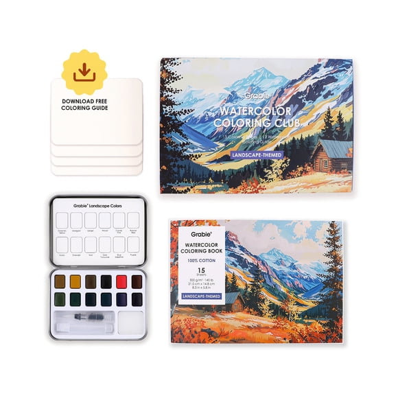 Grabie Club Box: Kit de Acuarela + Libro Temática Paisajes