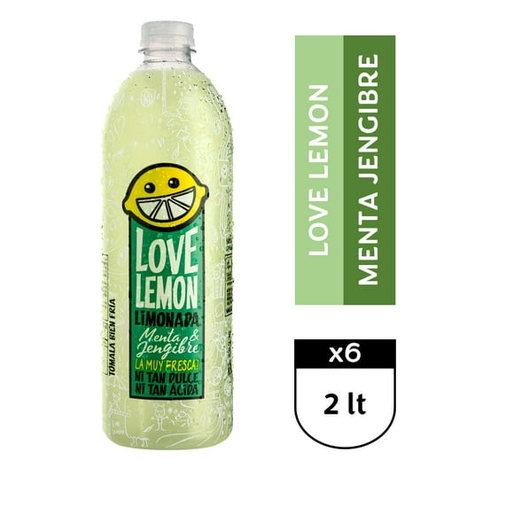 Love Lemon Menta Jengibre 6 x 2 Lt