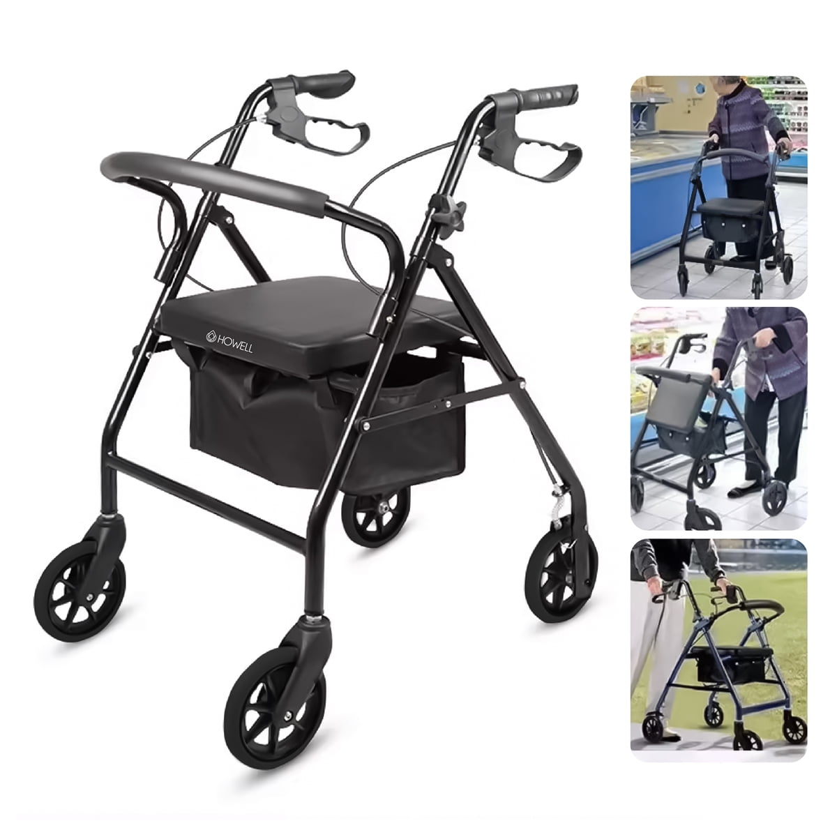 Burrito Ortopedico Andador Howell 4 Ruedas Freno Y Asiento