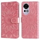 thumbnail image 4 of Funda tipo cartera FOXDOCK para Huawei Nova 14 , diseño girasol en relieve, cuero PU, cierre magnético, soporte y tarjetero, 4 of 5
