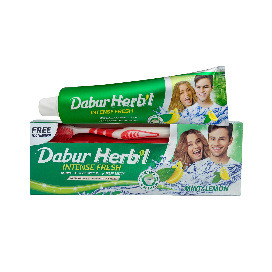 Dabur Amla - Pasta Dental Herb'L Menta & Limón Gel + Cepillo De Dientes 150Gr