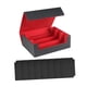thumbnail image 1 of Caja De Almacenamiento Para Baraja De Cartas Coleccionables, Organizador De Juguetes De Tarjetas De Recolección Resistente De Cuero PU, Negro Y Rojo, 1 of 3