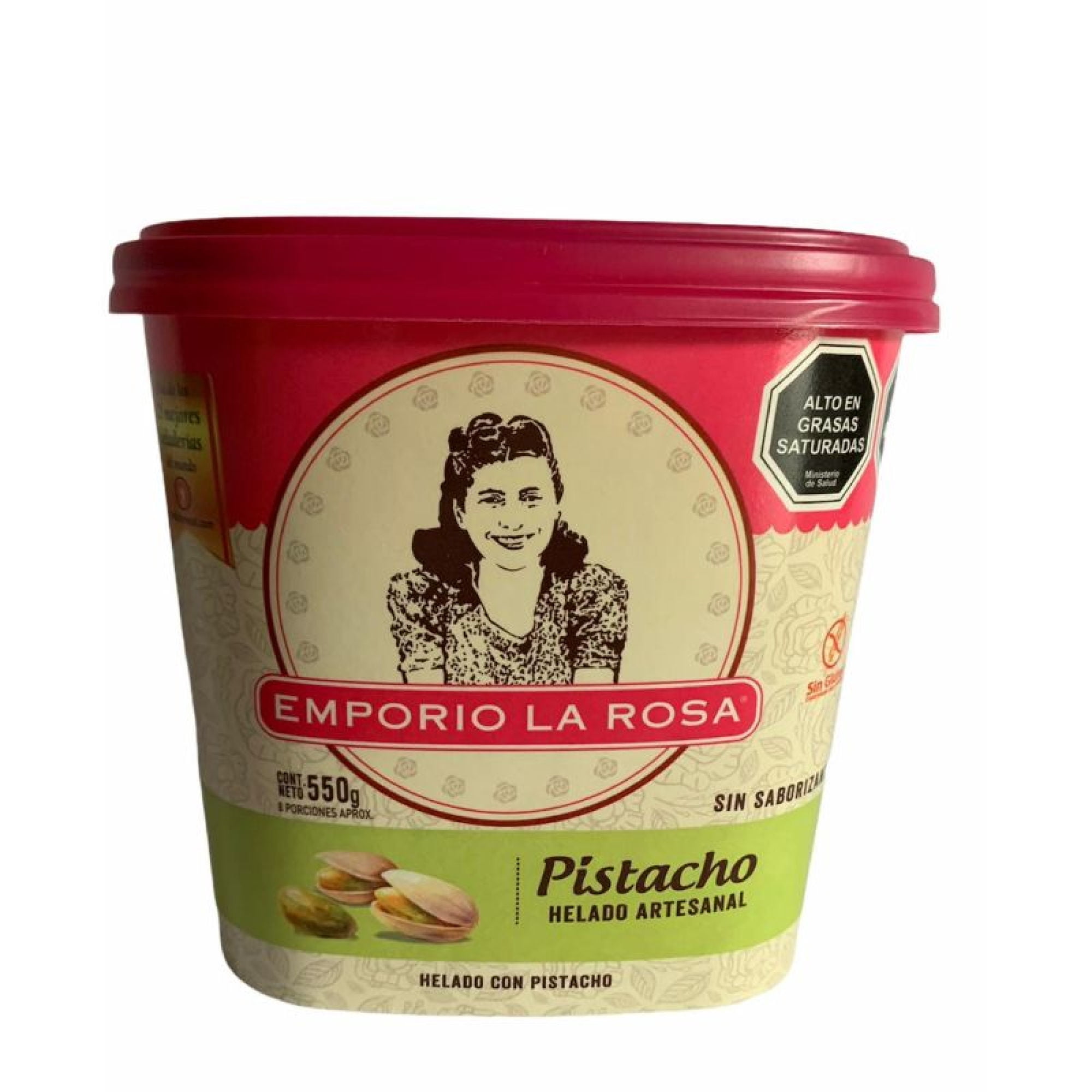 Helado Pistacho Pote 550 gr Emporio La Rosa