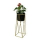 thumbnail image 1 of Porta Macetero Pedestal Maceta Plantas Negro Dorado Mediano, 1 of 9