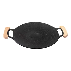 Magideal - Bandeja De Parrilla Coreana Con Mangos Dobles De Panqueque Sartén Plano De Cocina Multipropósito De Cocina Al Aire Libre Para Freír Camping Bbq Picnic 32 Cm