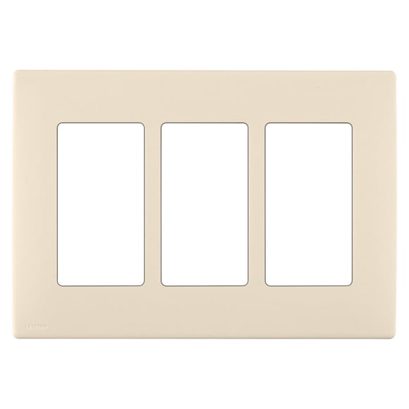 Placa de pared Leviton Renu REWP3-GC de tres elementos, sin tornillos, a presión