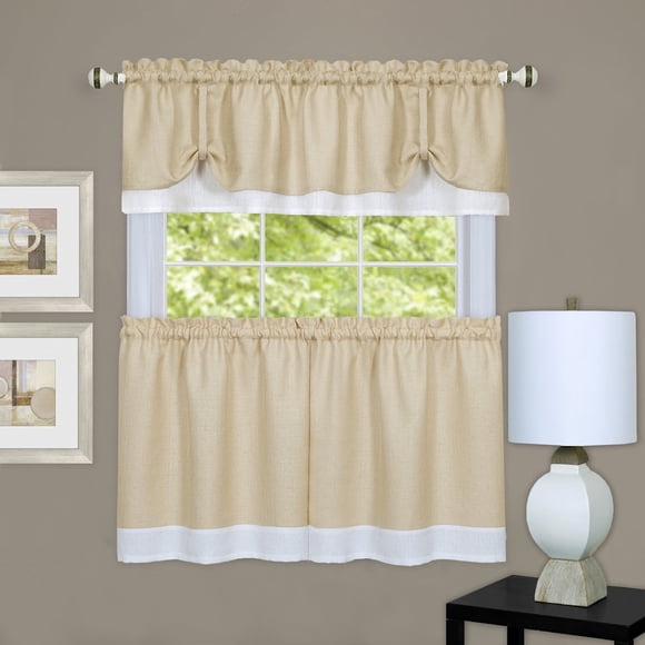 Juego de cortinas para ventana ACHIM Darcy, con repisa y cenefa, 58 x 36 cm