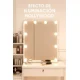 thumbnail image 3 of Tocador Con Luz Hollywood Y Taburete 100x145x40cm Multiusos Color Blanco, 3 of 6